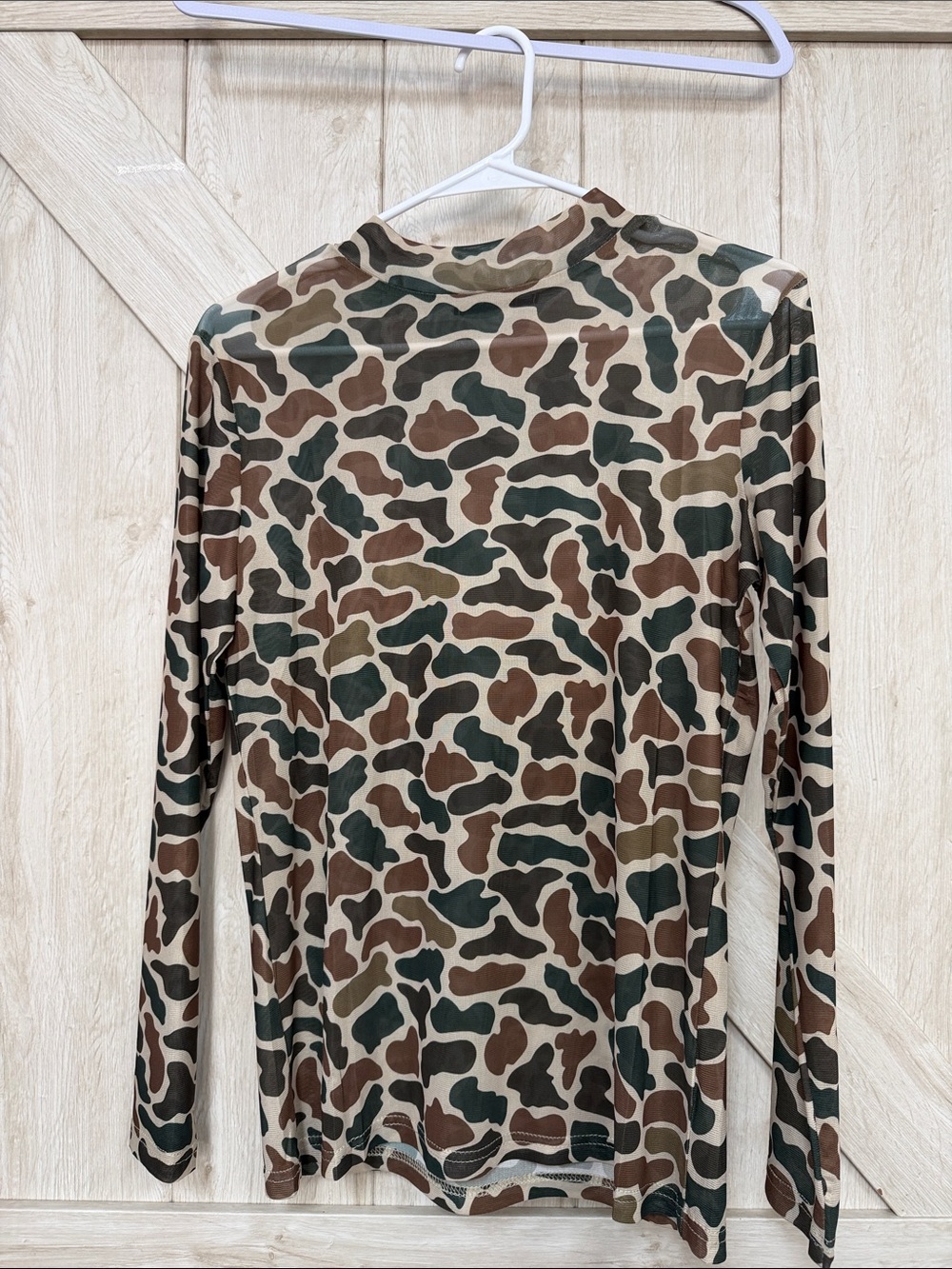 Neutral Camo Print Top — Earth Tone Pattern